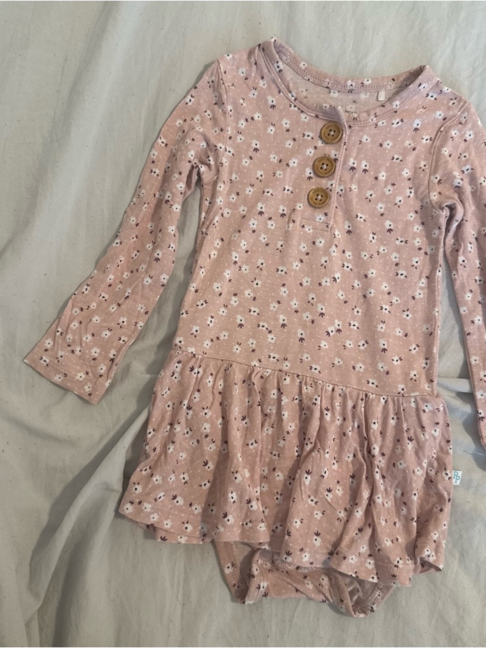 Posh Peanut Dusty Rose Floral Long Sleeve Dress